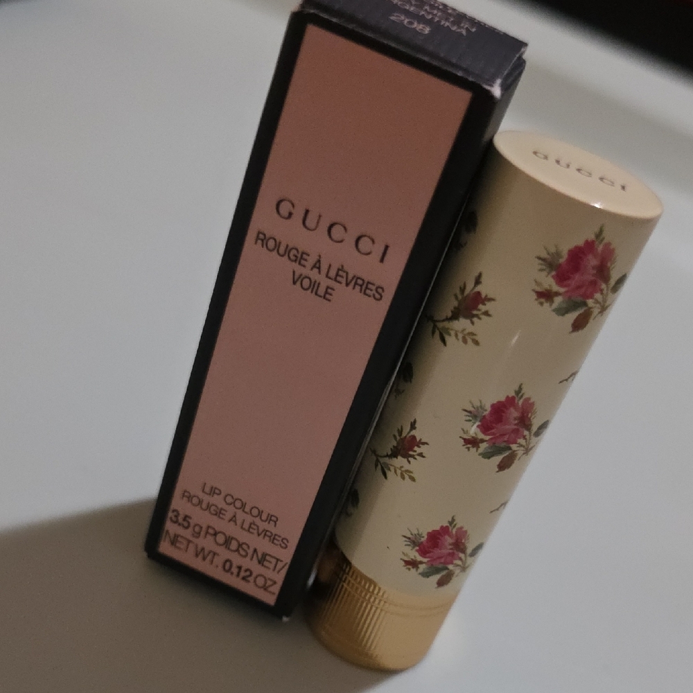 New~ Gucci Rouge à Lèvres Voile Lipstick - 208 They Met In Argentina - Picture 12 of 17